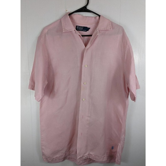 SZ Other - RL Polo Silk/Linen Blend SS Sz S Pink Shirt Easter Shirt